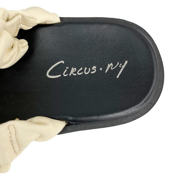 Circus NY Harlene Cream Black Comfort Platform Scrunch Sandals 8 - Picture 6 of 10